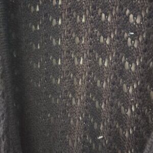 Black Crochet Cropped Sweater 100% Cotton